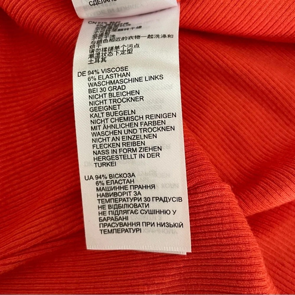 New! Reiss laurel cutout shoulder knit long sleeve top orange nwt 30036 - Picture 10 of 12